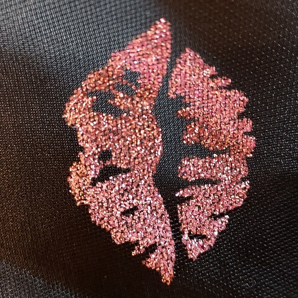 Unique Vintage Smak Parlour NWT Black & Pink Glitter Lips Babydoll Dress Size XL - Picture 5 of 10